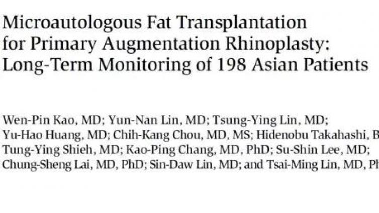 医美优质文章推荐: 精微自体脂肪移植隆鼻术：198例亚洲患者的长期监测
