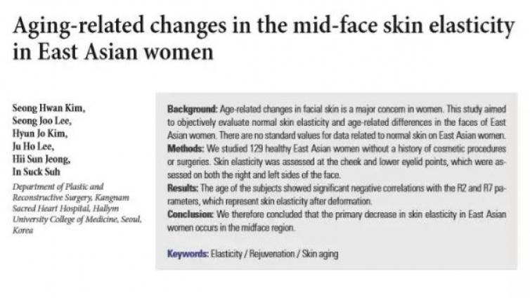 医美优质文章推荐: 论文快讯---东亚女性中面部皮肤弹性随年龄的相关改变